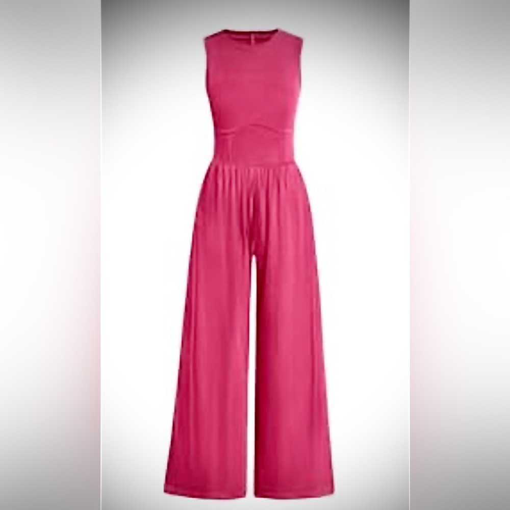 Elegant Pink Sleeveless Jumpsuit